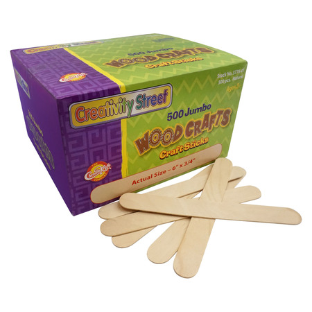 Creativity Street Jumbo Craft Sticks, Natural, 6" x 0.75", PK1000 PAC3776-01